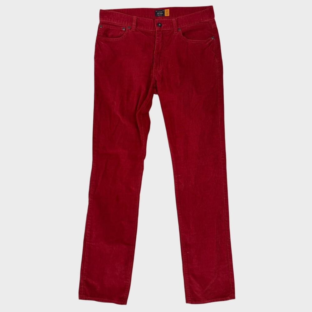 J. Crew 484 Slim Red Corduroy Pants Womens 31 x 34